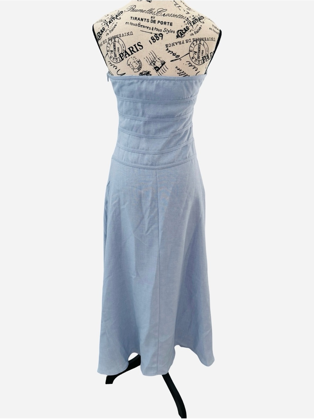 Altar'd State Blue Strapless Bow Detail Midi Dress NWT Size S - Picture 2 of 7